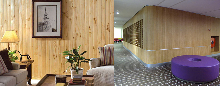 چوب در نمای دیوارهای داخلی