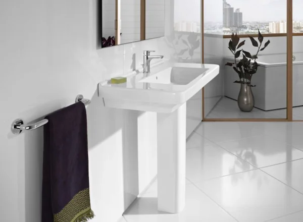 روشویی وال هنگ رنگ سفید سایز 46X70 مدل Dama-N-5