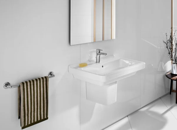 روشویی وال هنگ رنگ سفید سایز 46X60 مدل Dama-N-5